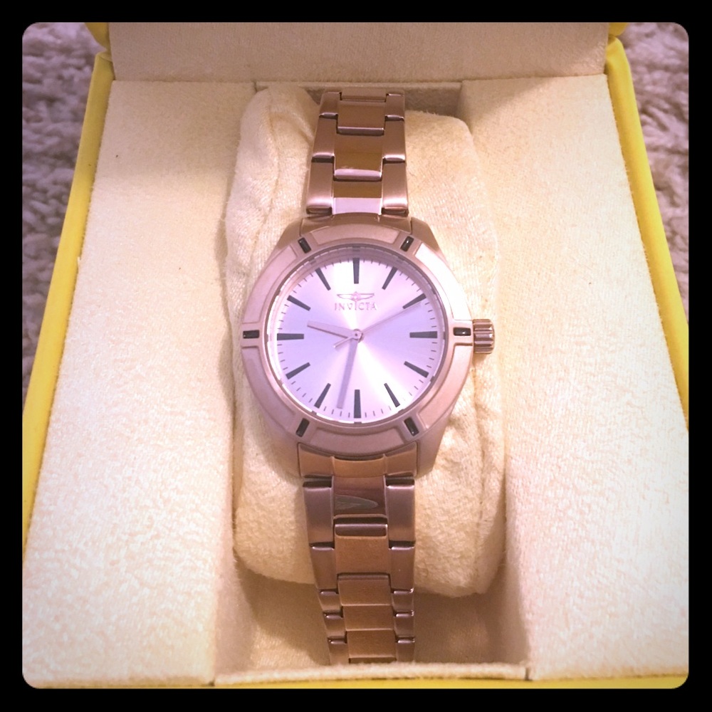 New Invicta Pro Diver Rose Gold Tone Steel Watch